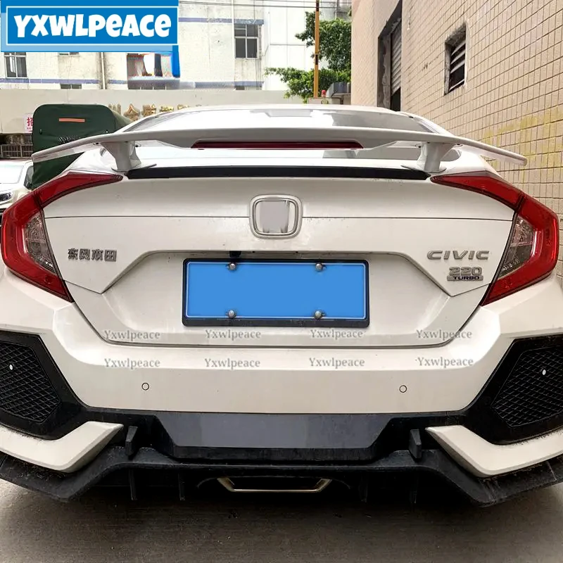 

For Honda 10th Generation Civic 2016 2017 2018 2019 2020 Sedan ABS Plastic Rear Trunk Cover Spoiler Wing Car Styling