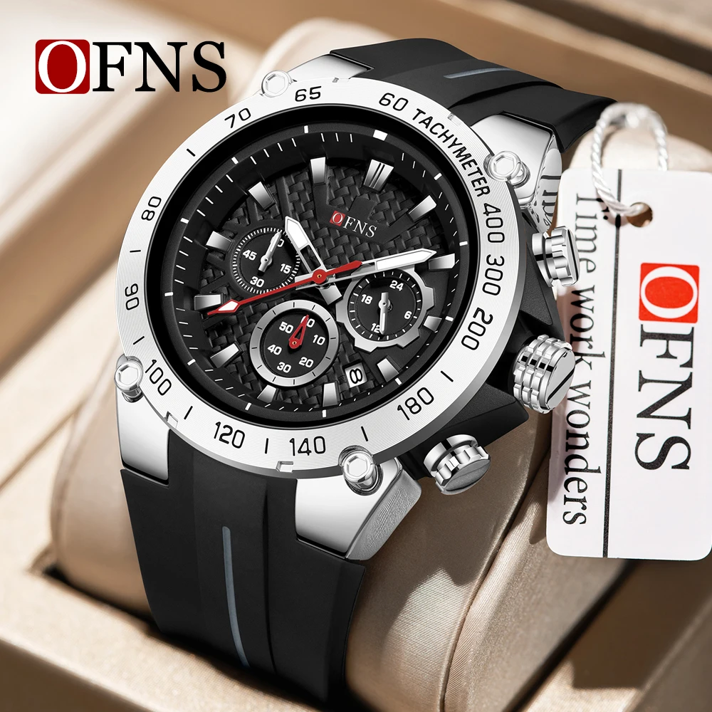 OFNS جديد 1207 ساعة كوارتز رجالية فاخرة ستة دبوس متعددة الوظائف كرونوغراف التقويم مقاوم للماء ساعة إضاءة ليلية 2025