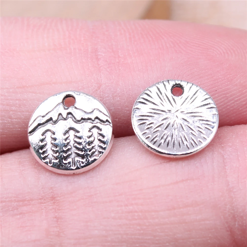 

300pcs Charms 11x11mm Snow Mountain Charms DIY Jewelry Findings Antique Silver Color Alloy Charms