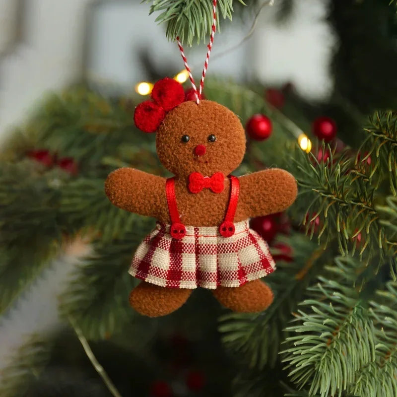 3Pcs Christmas Decoration Ornaments Gingerbread Man Doll Xmas Tree Hanging Accessories Kids Gifts Party Home Favor New Year 2025