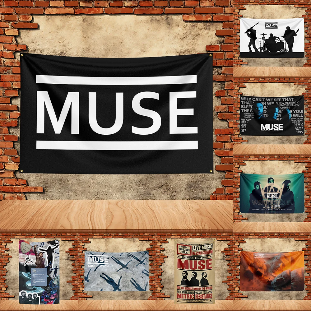 

90X150ft Muse Band Party Flag Polyester Printed Flag Banner Tapestry for Garden Garage Decoration Concert Flag
