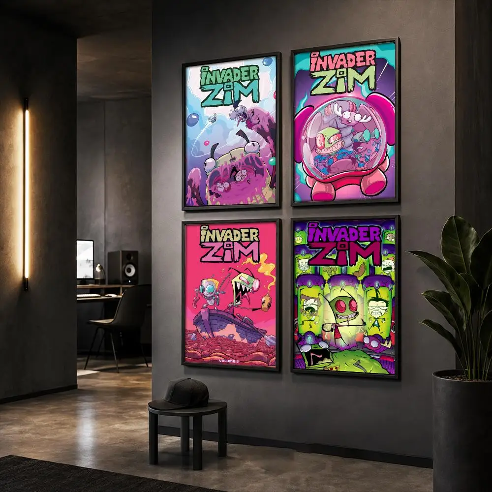 Cartoon Anime I-Invader Zim Poster Wall Art Print Sticker for Bedroom Living Room Dorm Office Modern Home Decor