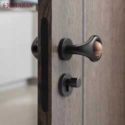 Space Grey Silent Indoor Door Lock Household Universal Bedroom Lock Magnetic Room Solid Wood Door Handle Furniture Hardware