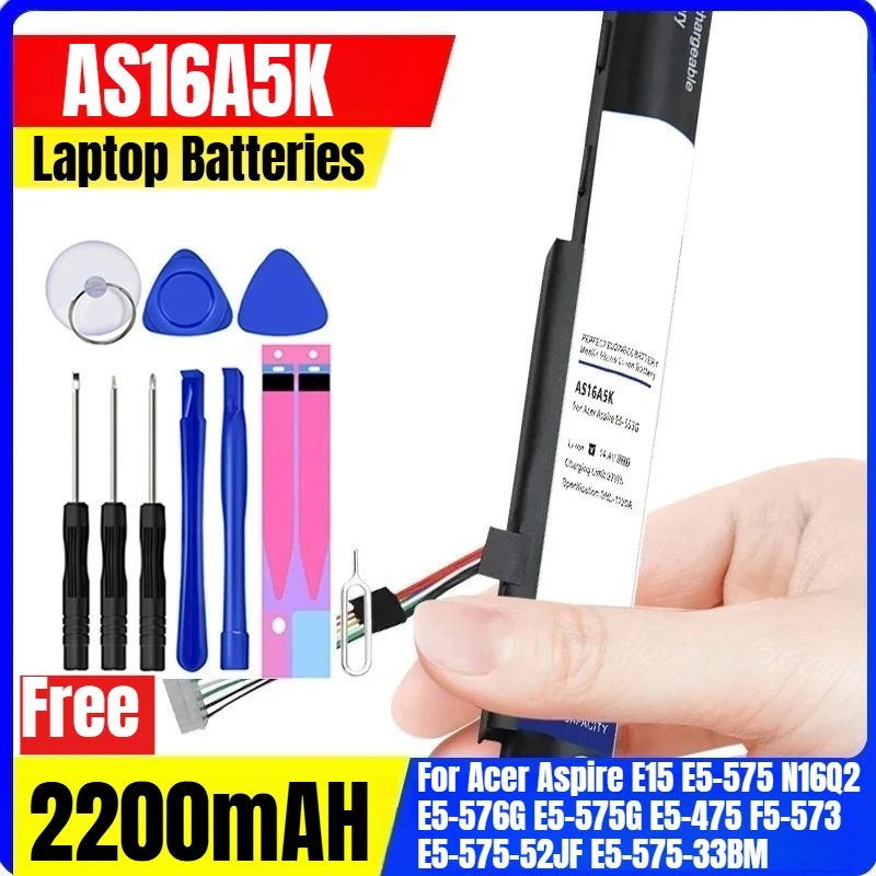 

AS16A5K 2200mAH Laptop Batteries for Acer Aspire E15 E5-575 N16Q2 E5-576G E5-575G E5-475 F5-573 E5-575-52JF E5-575-33BM