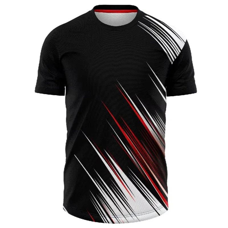 Einfache Sport-Tennisuniformen Sommermode Schnelltrocknend 3D-Druck Übergröße Kurzarm-T-Shirt Lässiger Rundhalsausschnitt Atmungsaktive Unisex-T-Shirts – Detail 12