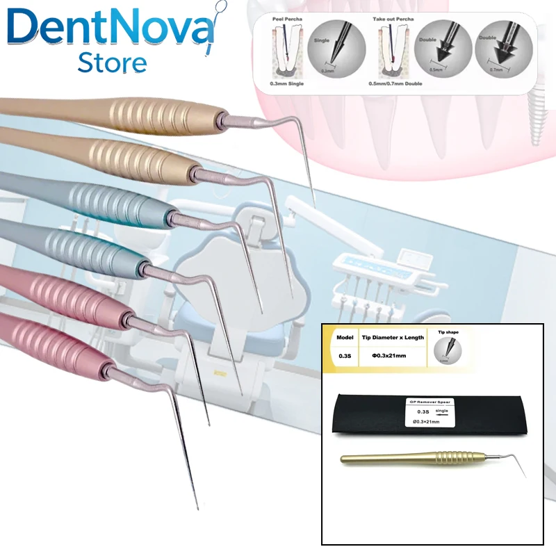 

6PCS Dental Endo GP Extractor - Stainless Steel Root Tip Removal Tool - Foreign Body Removal Spear High Precision