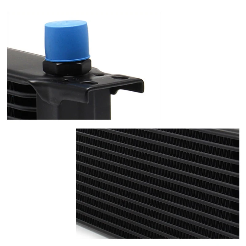 AN10 Aluminum Radiator 30 Row British Type Car Engine Oil Cooler Cooling Replacement Universal Cooler Black With AN6/AN8 Adapter