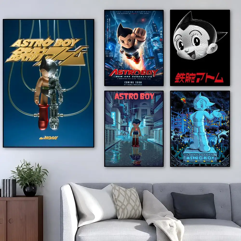 Anime A-Astro Boy Retro Robot Manga Poster Removable PP Decorative Poster Water-Resistant Print Apartment Dorm Office Cafe Gift