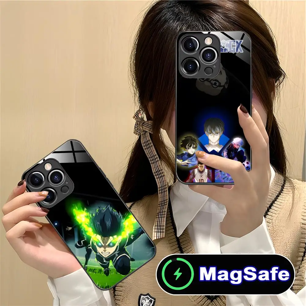 Blue Lock Isagi Yoichi Phone Case for iPhone 17 16 15 14 13 12 11 Pro Max Plus Mini MagSafe Glass Colour Cover Pretty Smartphone