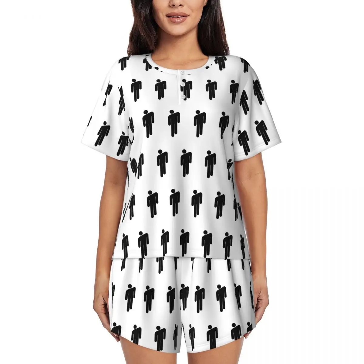 

Музыкальный альбом Hit Me Hard And Soft, ночная рубашка с круглым вырезом и короткими рукавами для сна, женская свободная пижама с короткими штанами