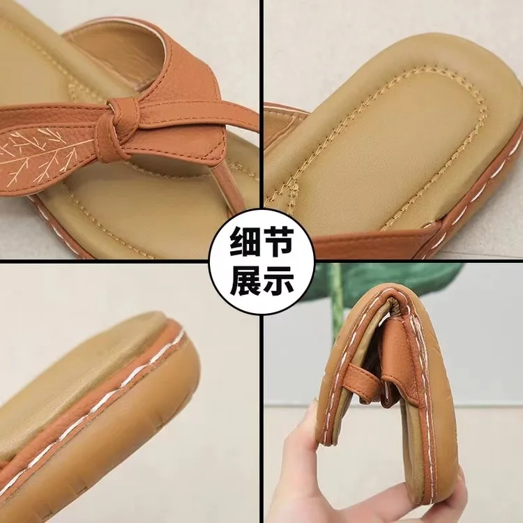 Sandálias para as mulheres verão novo lazer confortável flip flop comércio exterior grande flor sola macia mulher vestindo sandálias flores