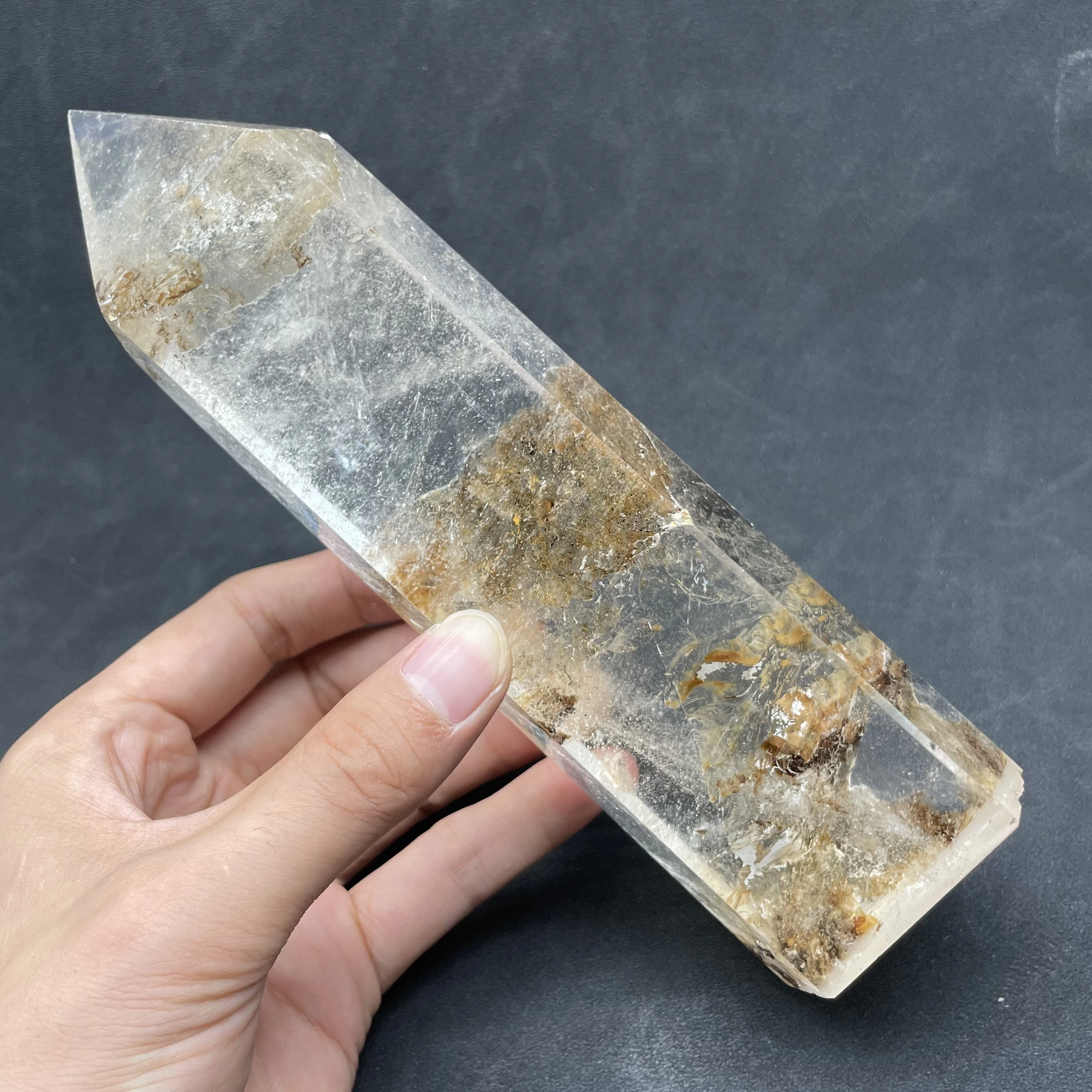 

767g Natural Stone Clear Quartz Tower Polished Big Crystal Tower Reiki Healing Gift Room Decor Obelisk Y977