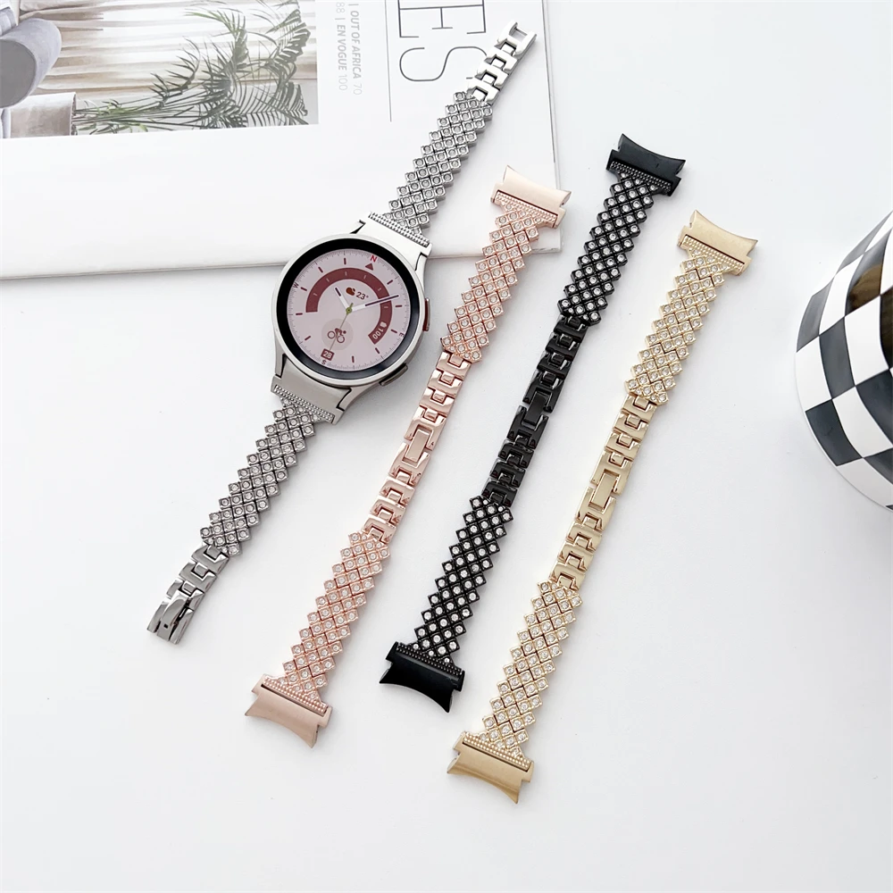 

For Samsung Galaxy Watch 4 Classic 42mm 46mm strap Diamond set metal strap Galaxy Watch 5 40mm 44mm for women watch band