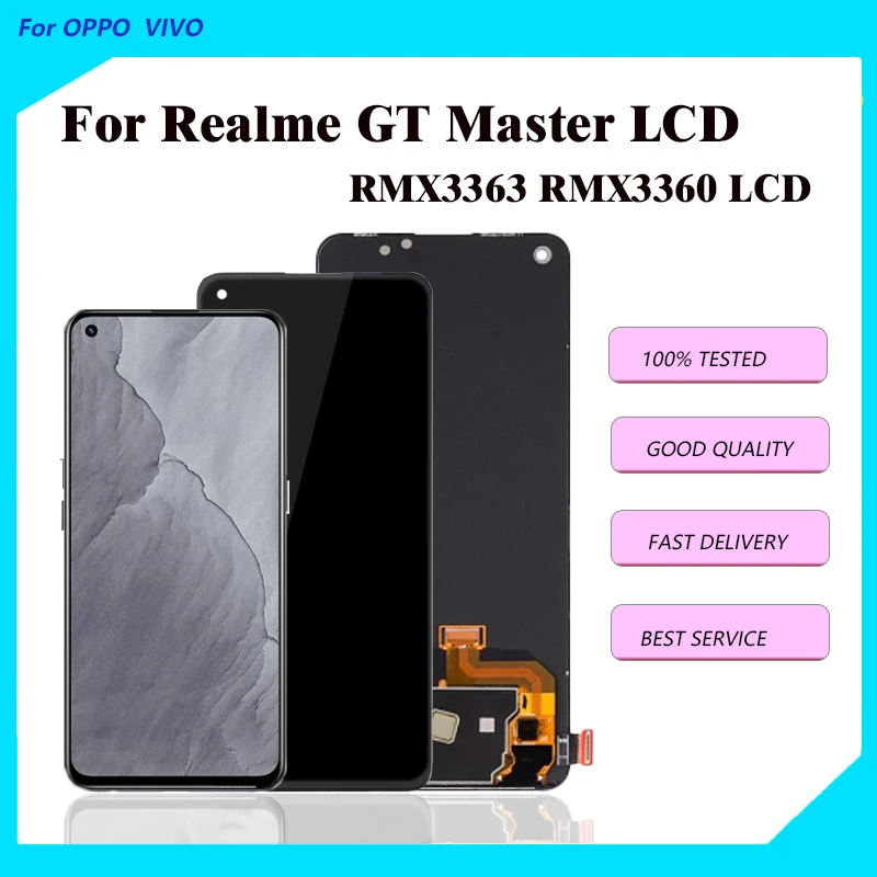 

Для OPPO realme GT master OLED/TFT LCD дисплей кодирующий преобразователь сенсорного экрана в сборе Замена для RMX3363 RMX3360 ЖК-дисплей