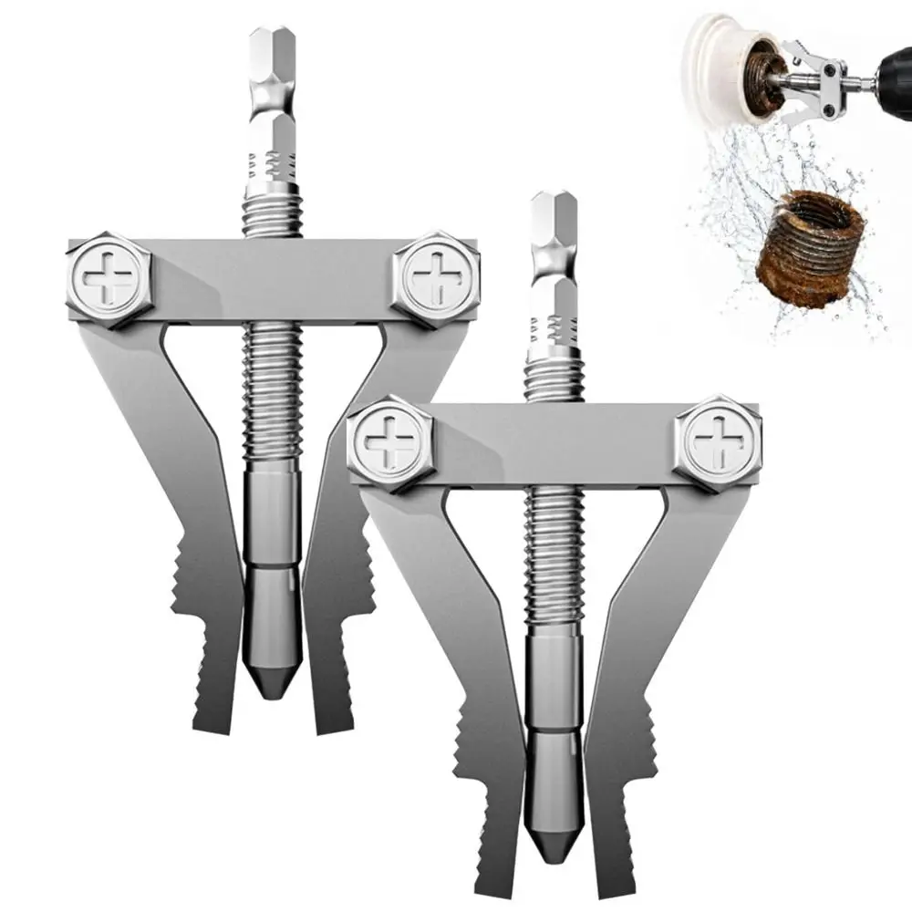 Electroplated Metal Broken Pipe Thread Extractor Expandable Gripping Mechanism Drill Compatible Pipe Extractor Tool Hex Shank