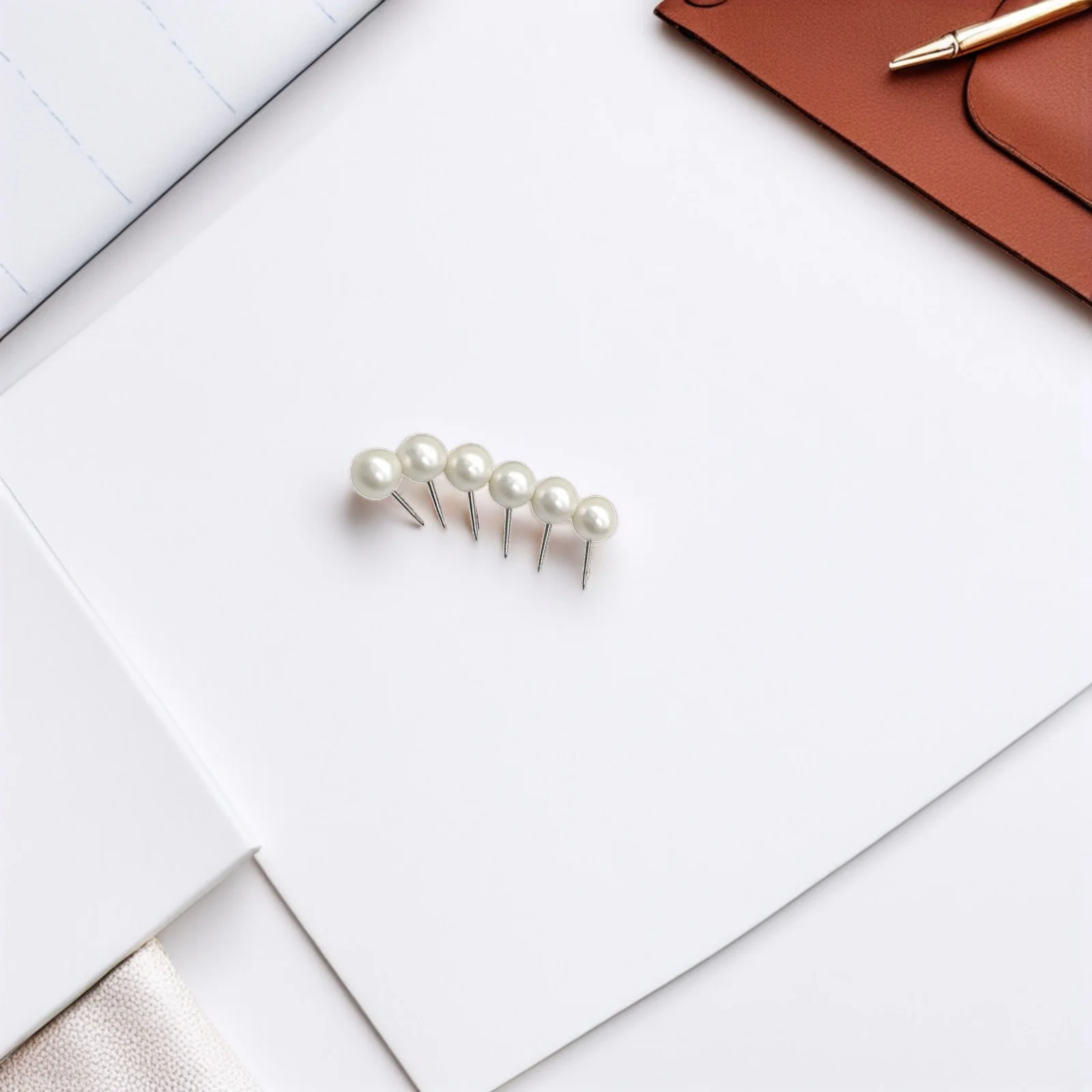 

100pcs White Round Bead Push Pins Faux Pearl Thumb Tacks For Cork Board Bulletin Display Memo Note Office Home Wall Map Poster