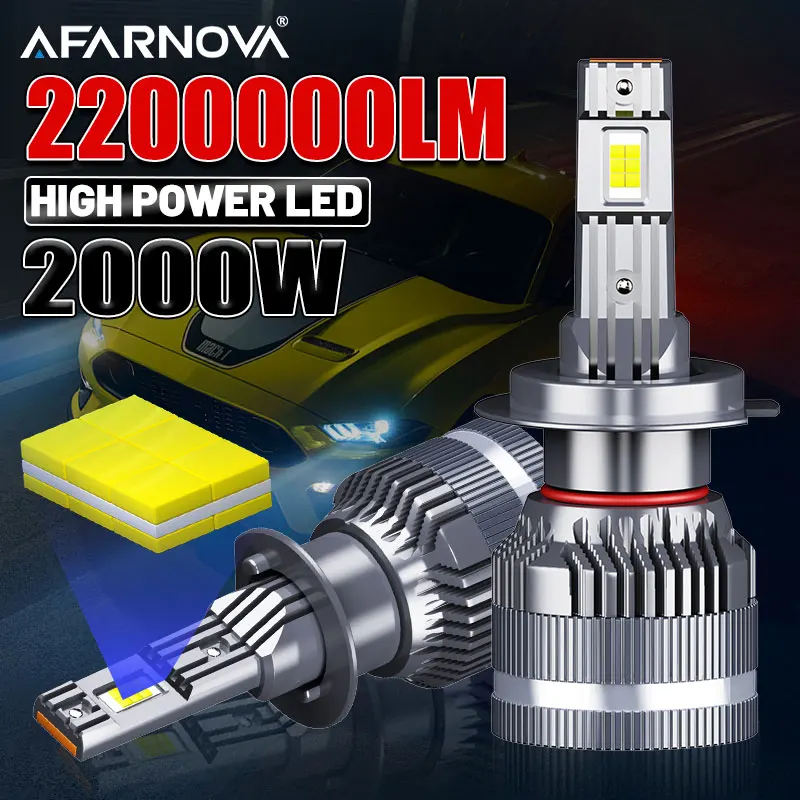 

2000W H7 LED H4 H11 Car Headlight Bulbs CANBUS High power 2200000LM Turbo Auto light 9005 HB3 H1 9004 9012 For 12V Car lamp Bulb