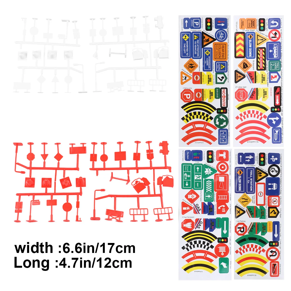 112pcs Traffic Signs For Kids Street Learning Educational Set Realistic Warning Sign Matching Game Gift For Toddlers Non-Remote