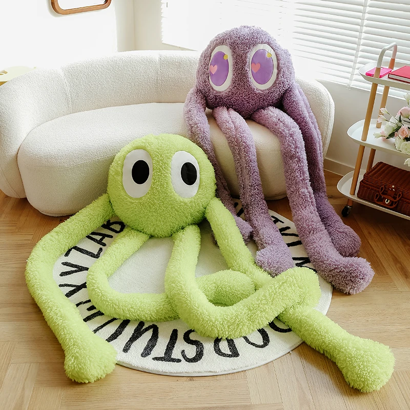 200cm Giant Swag Ferry Green Alien Monster Plush Toys Cute Stuffed Long-legged Octopus Doll Throw Pillow Anime Kawaii Room Decor