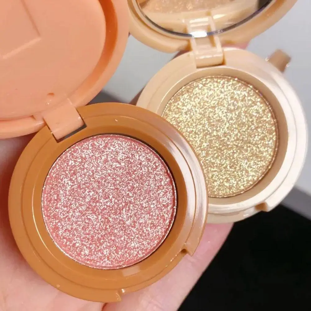 3 in - 1 One Makeup Palette Peach Blush Contour Shadow Highlighter with Matte & Glitter Pigments for Eyebrow Nose and Face Plus