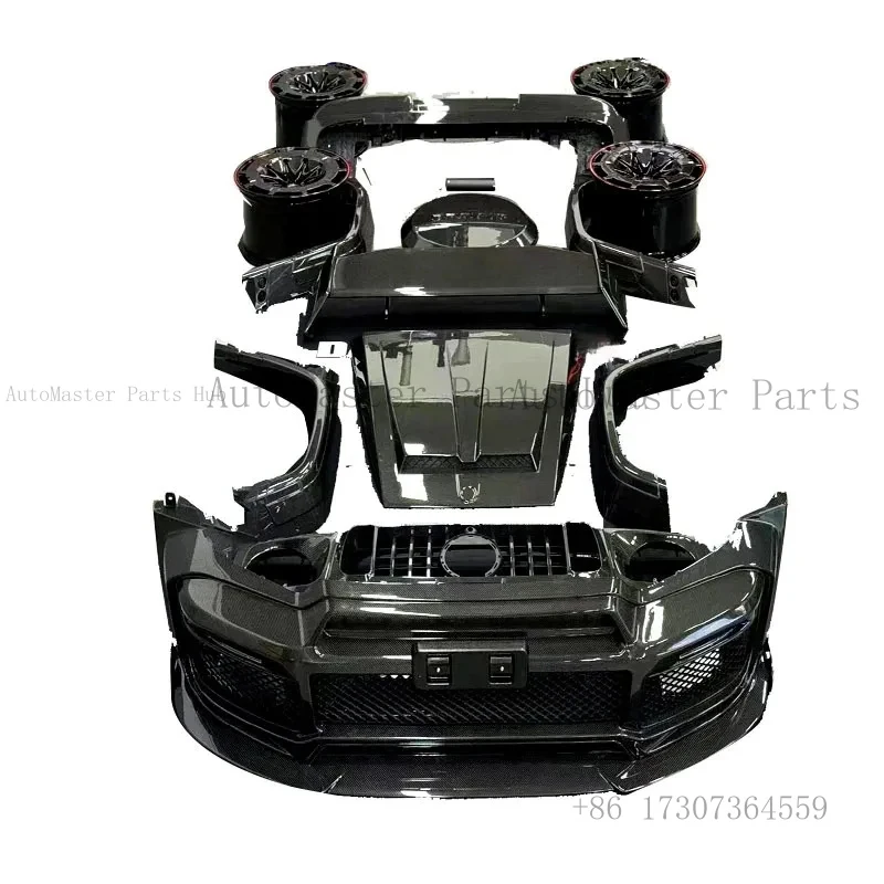Upgrade-Karosserie-Kit: Kühlergrill, Heckstoßstangen, Halb-Kohlefaser-Front- und Heckelemente