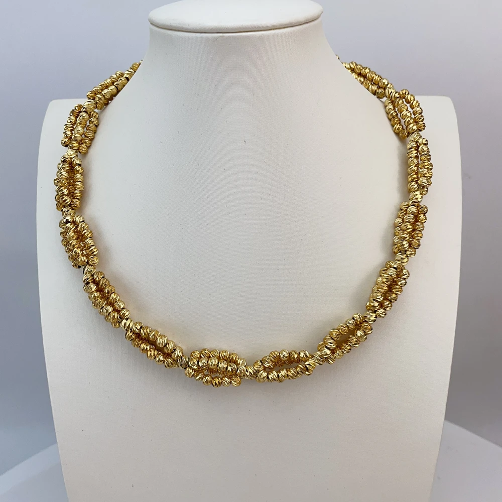 EMMA موضة دبي مطلية بالذهب الخرز القلائد أقراط خواتم مجموعات المجوهرات الجميلة للنساء هدايا مجوهرات حفلات الزفاف FHK22827