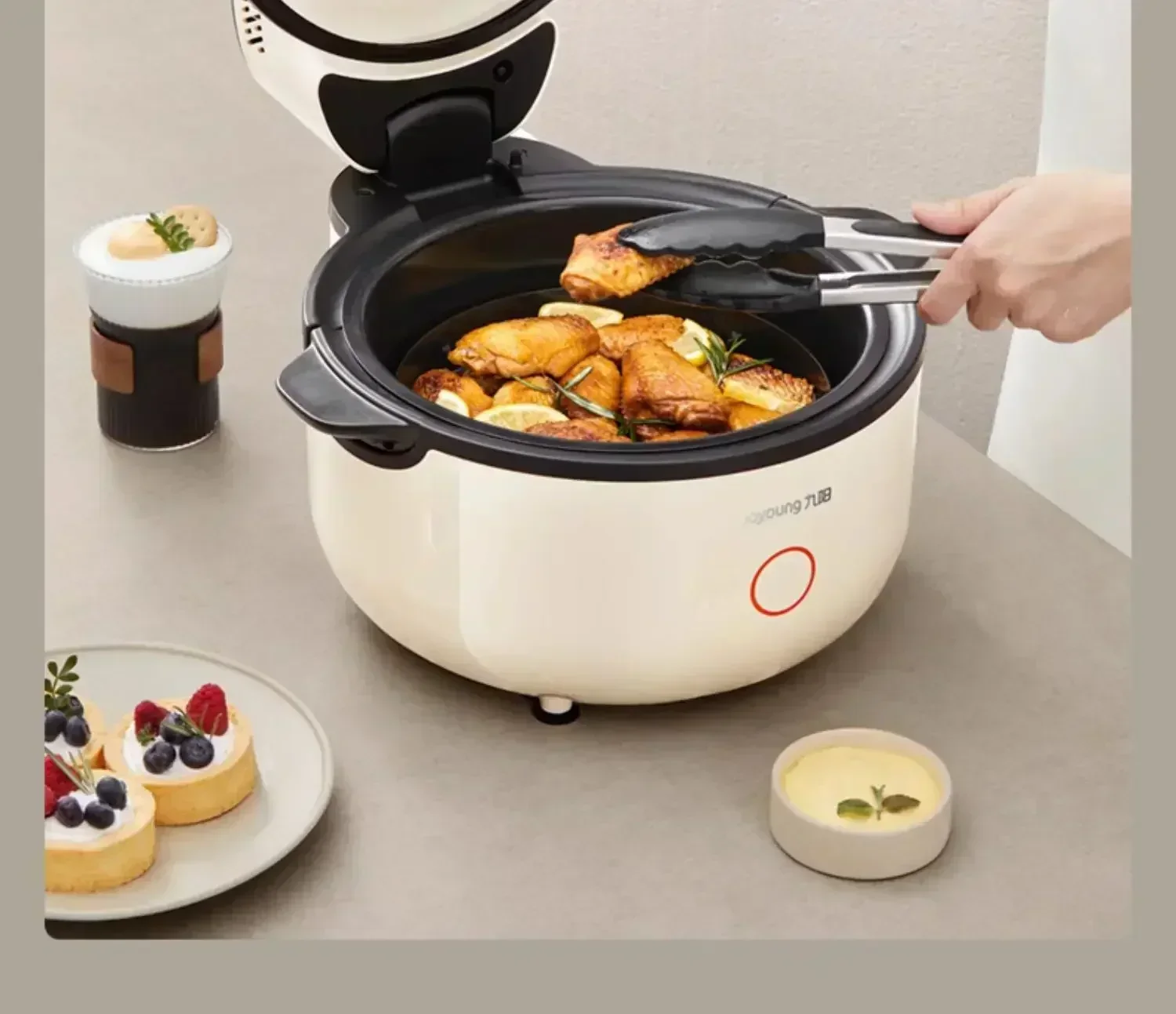 Far Infrared High Temperature Quick tenderising air fryer. Steam oven. Large capacity electric fryer. No turnover required.