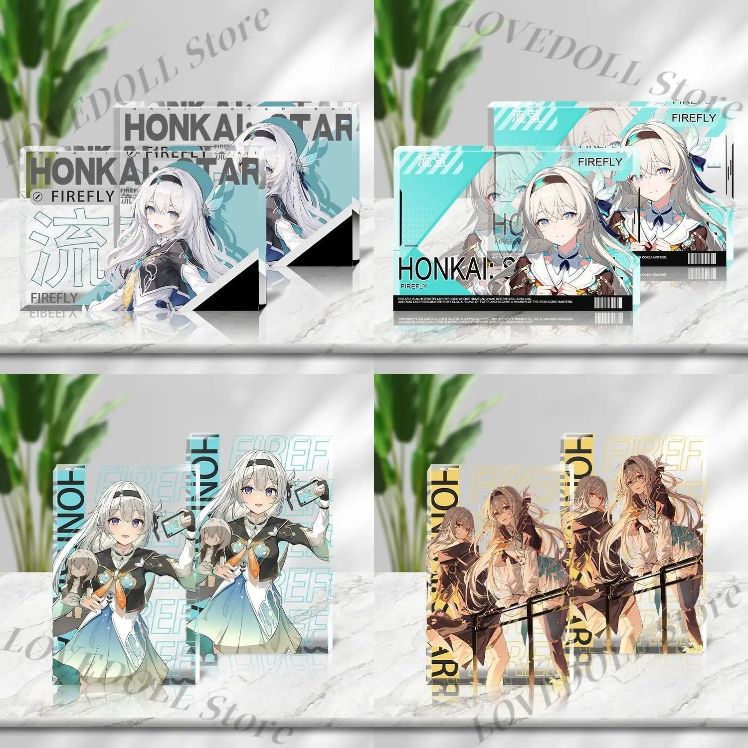 

Game Honkai: Star Rail Firefly Cosplay Cartoon Figure Acrylic Stand Model Plate Desk Decor Standing Sign Desktop Toys Gift