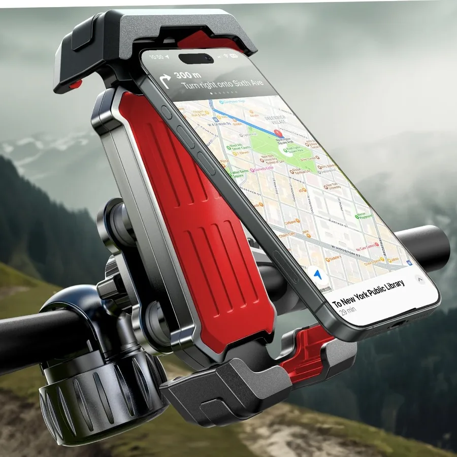 

Bike Phone Holder with Vibration Dampener [2025 Upgrade] Motorcycle Phone Mount for Handlebar Bicycle Phone Holder Compat