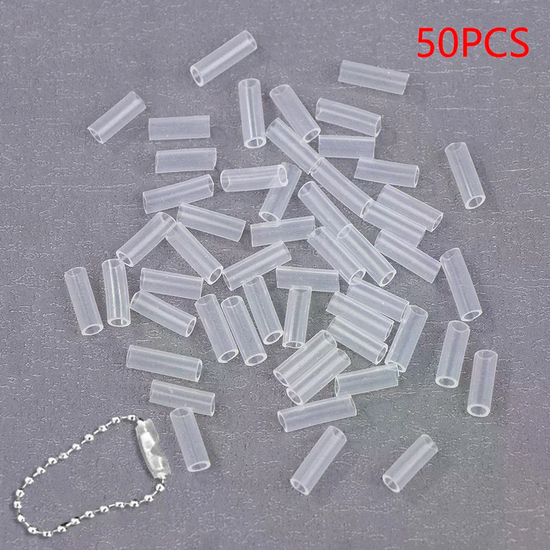 50pcs Bead Chain Anti-lost Cover Pendant Acrylic Card Chain Falling Off Key Ring Protective Cover To Prevent Falling Bead Chain