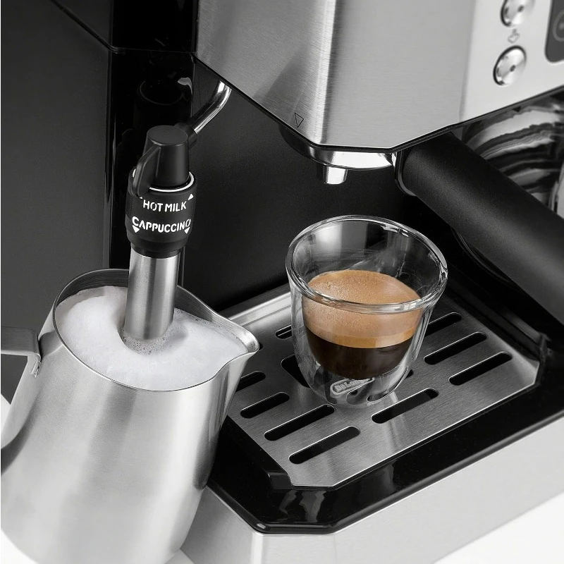 Tudo-em-um combinação cafeteira e máquina de café expresso, avançado ajustável leite Frother, Cappuccino Latte