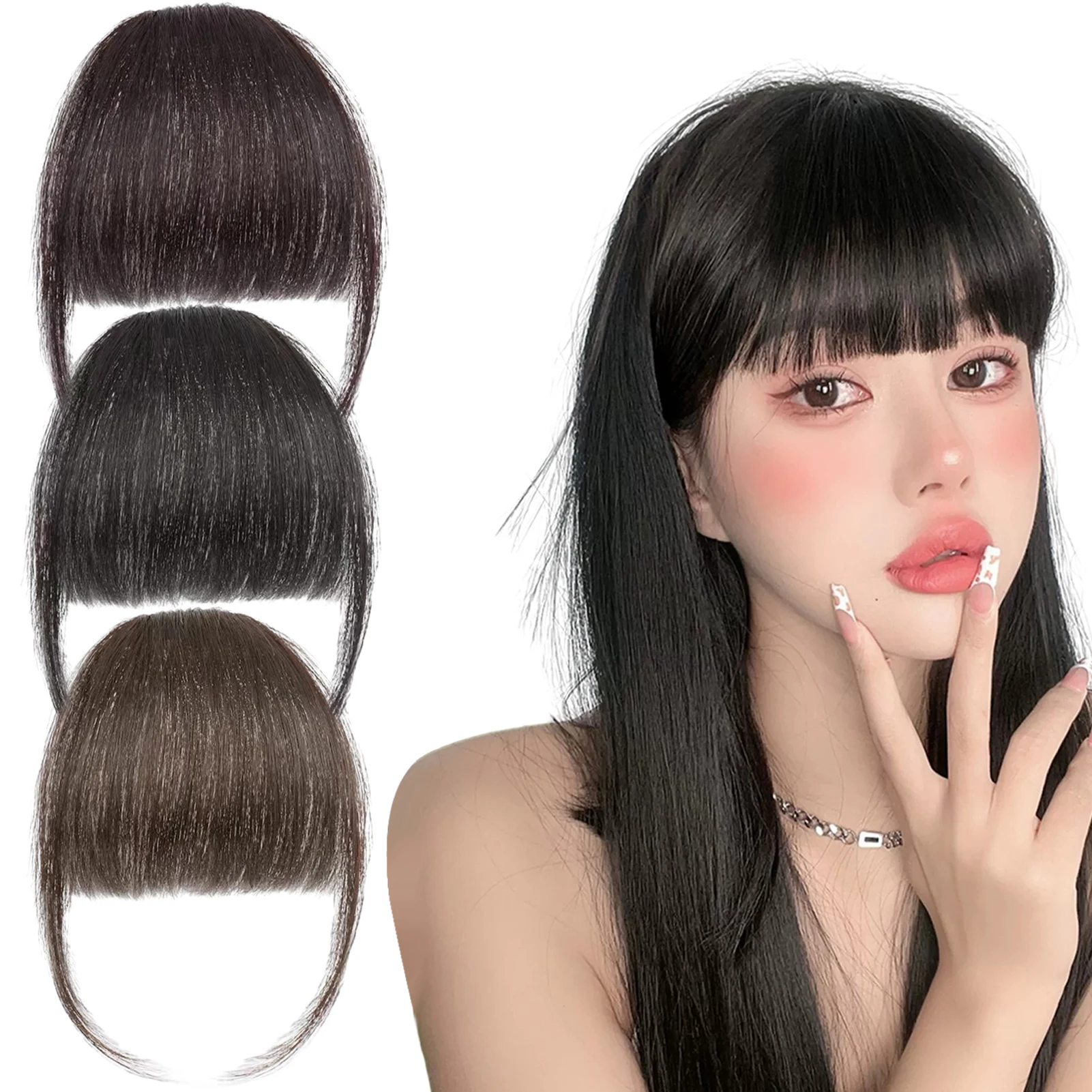 Extensions Bangs Natural Match Well Wig Bangs High Temperature Fiber Flat Bangs Princess Hime Cut Fake Hair for Outfit