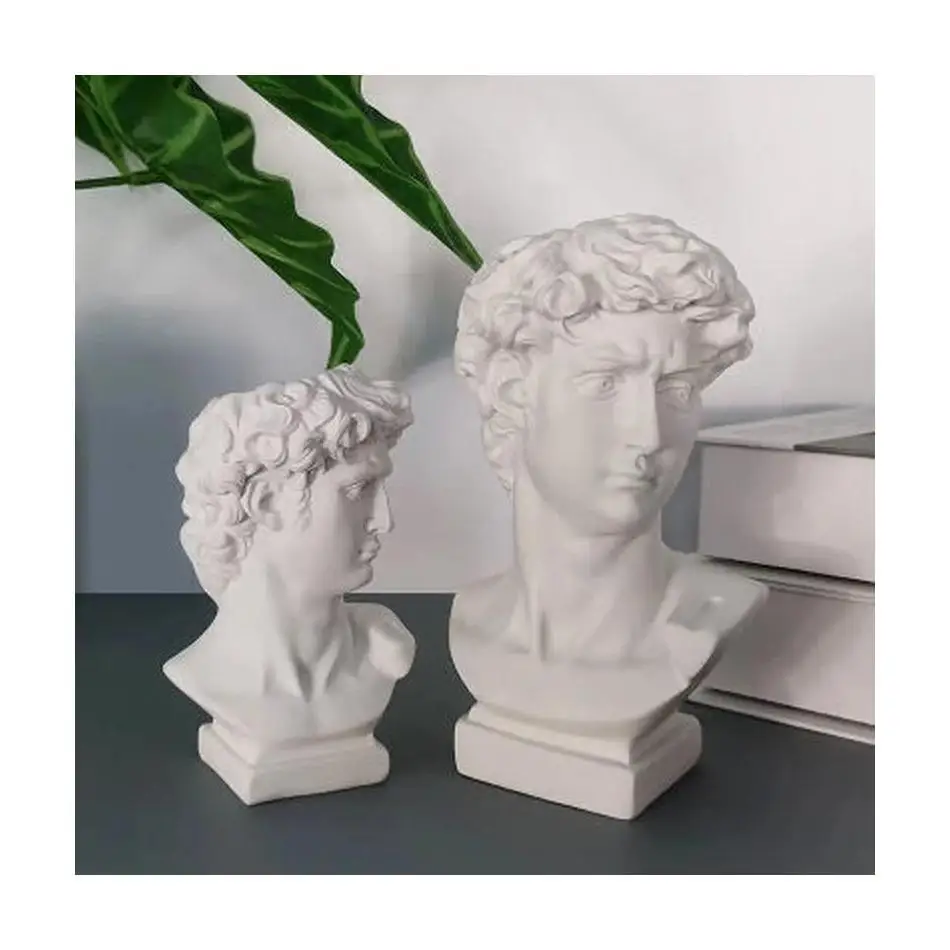 Makeup Brush Storage Pen Holder David Statue Resin Medici Vase Desktop Organizer Home Decor Ornaments Creative Art Flower Pot