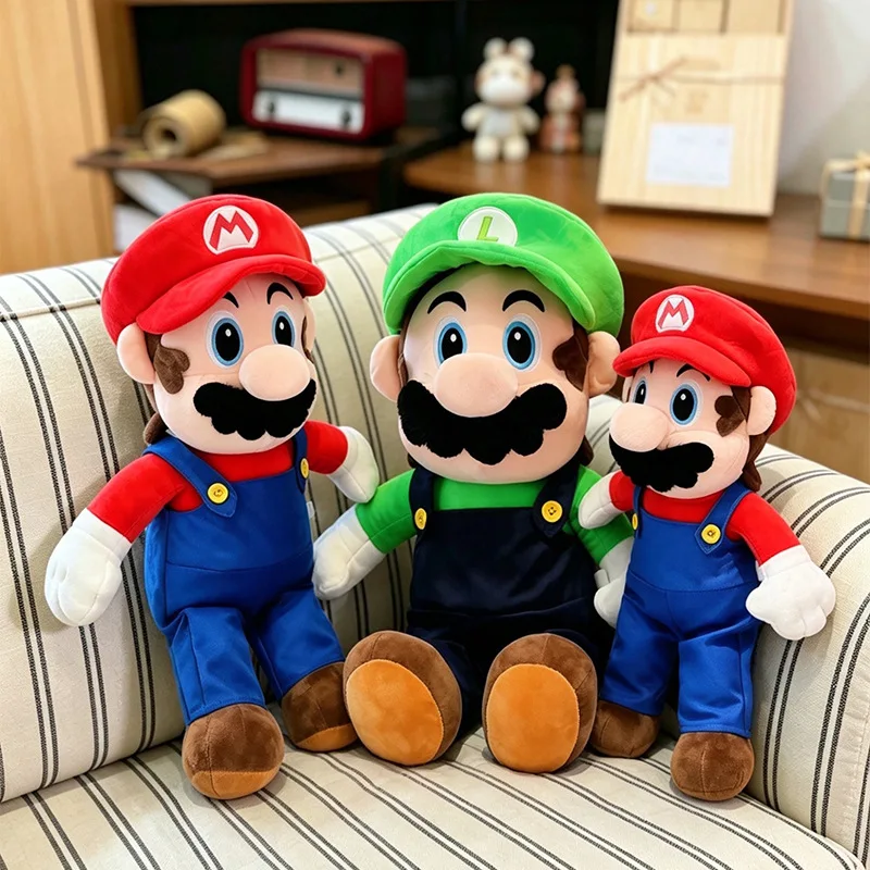 

New Super Mario & Luigi Plush Toy Set, Classic Video Game Characters, Soft Fluffy Stuffed Dolls Kids and Room Decor