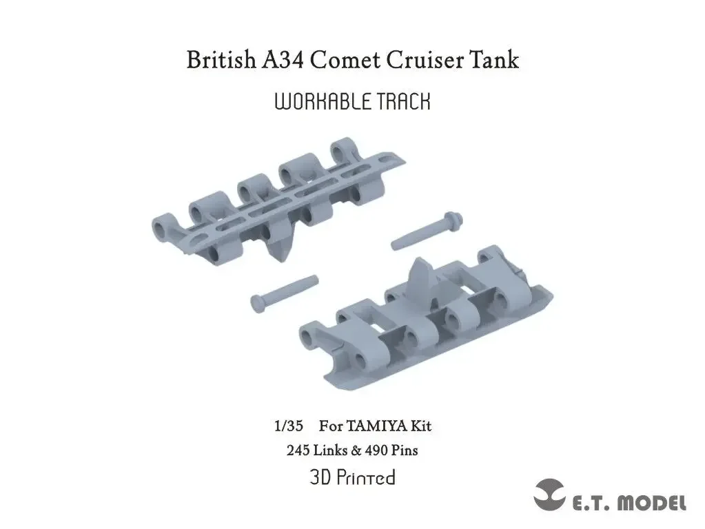 

ET МОДЕЛЬ P35-068 Рабочая гусеница для танка Comet Cruiser 1/35 British A34 (3D-печать)