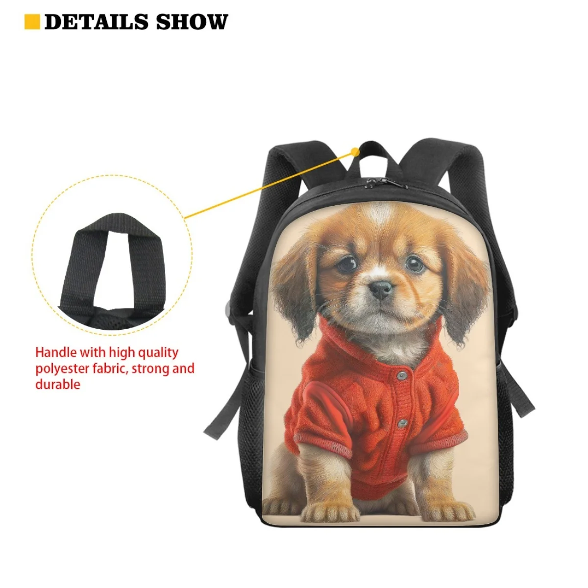 15inch School Backpack For Teenager Student Cute Dog 3D Print School Bags Boys Gilrs Back Pack Bookbag Kids Schoolbags Rucksack