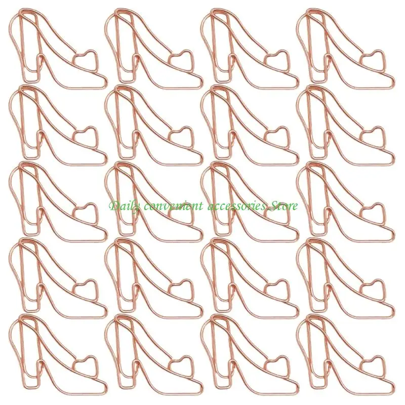 97QB 20 قطعة عالية الكعب شكل مشبك ورق معدني ملون دبابيس ورق معدنية ملف كليب ل وثيقة اوراق الملاحظات منظمة بطاقة بريدية