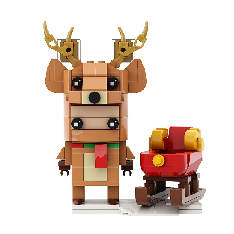 MOC Santa Claus Elk Snowman Square Head Series Building Blocks Christmas Gift DIY Building Block Decoration Toy Children's Gift