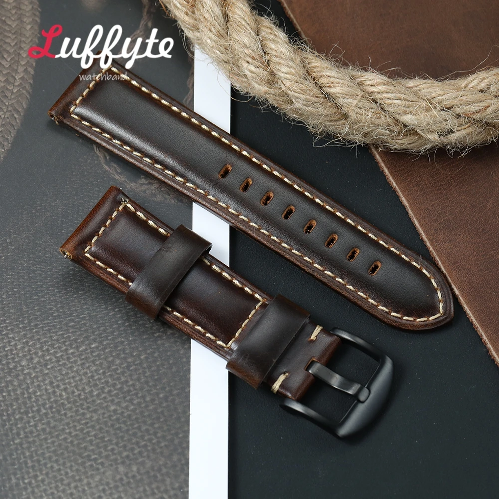 اليدوية خمر الجلود حزام (استيك) ساعة 18 مللي متر 20 مللي متر 22 مللي متر 24 مللي متر 26 مللي متر مع النفط الشمع رئيس طبقة جلد البقر حزام سوار المعصم الفرقة