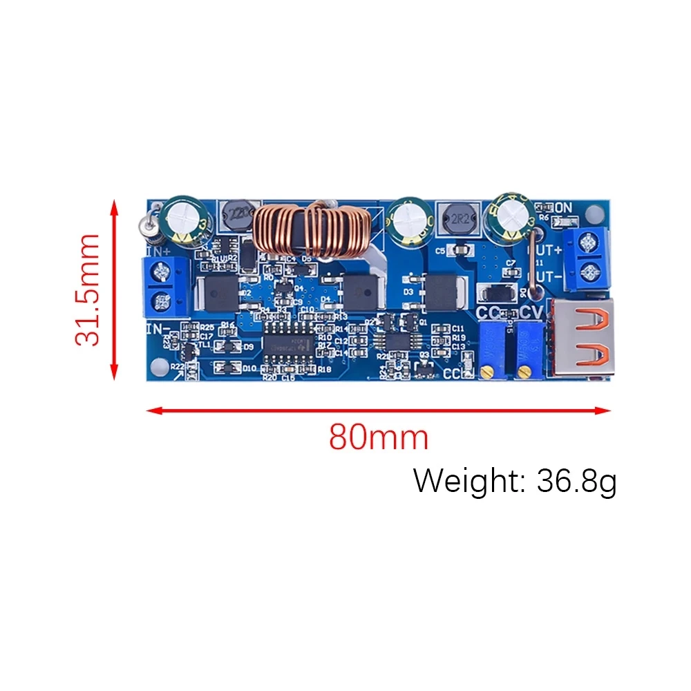 Imagem -06 - Dc-dc Step up Boost Converter com Usb Fonte de Alimentação Regulada Ajustável Módulo 224v a 330v 4a 80w cc cv 3.7v 6v 9v 12v