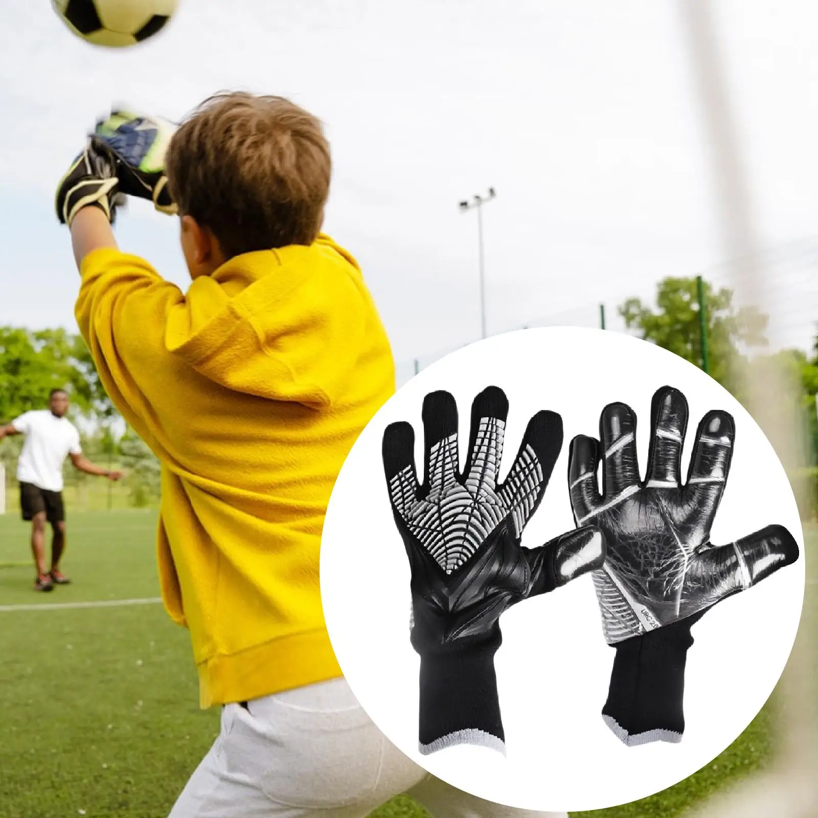 Football Goalkeeper Gloves Professional Anti Collision Black Hand Protection Breathable Goalkeeping Accessories Goalie Gloves