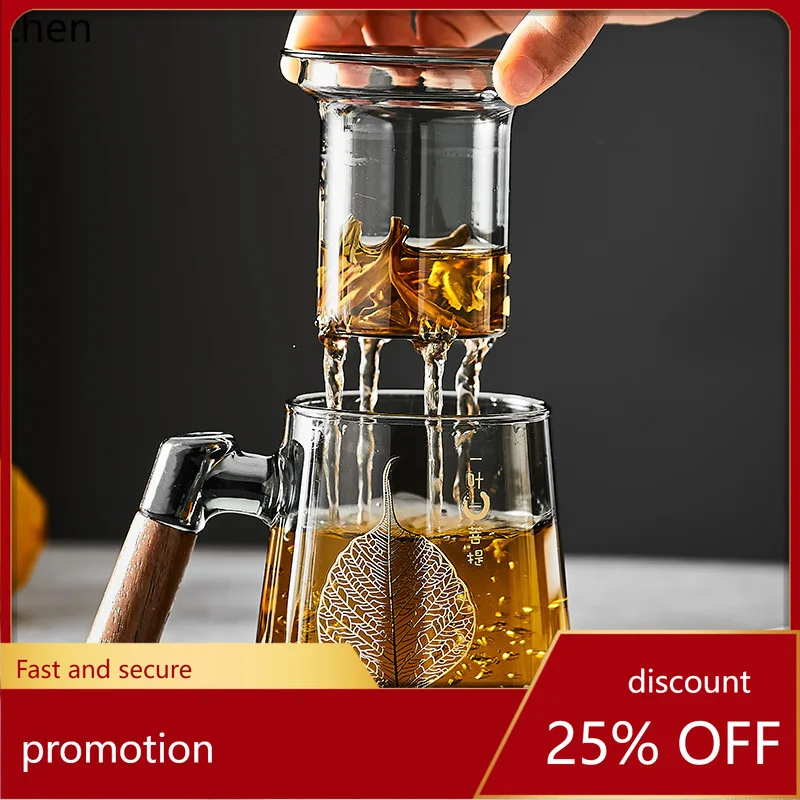 

Zml bubble tea cup high temperature resistant lead-free glass flower teapot office water cup thickened black tea pot