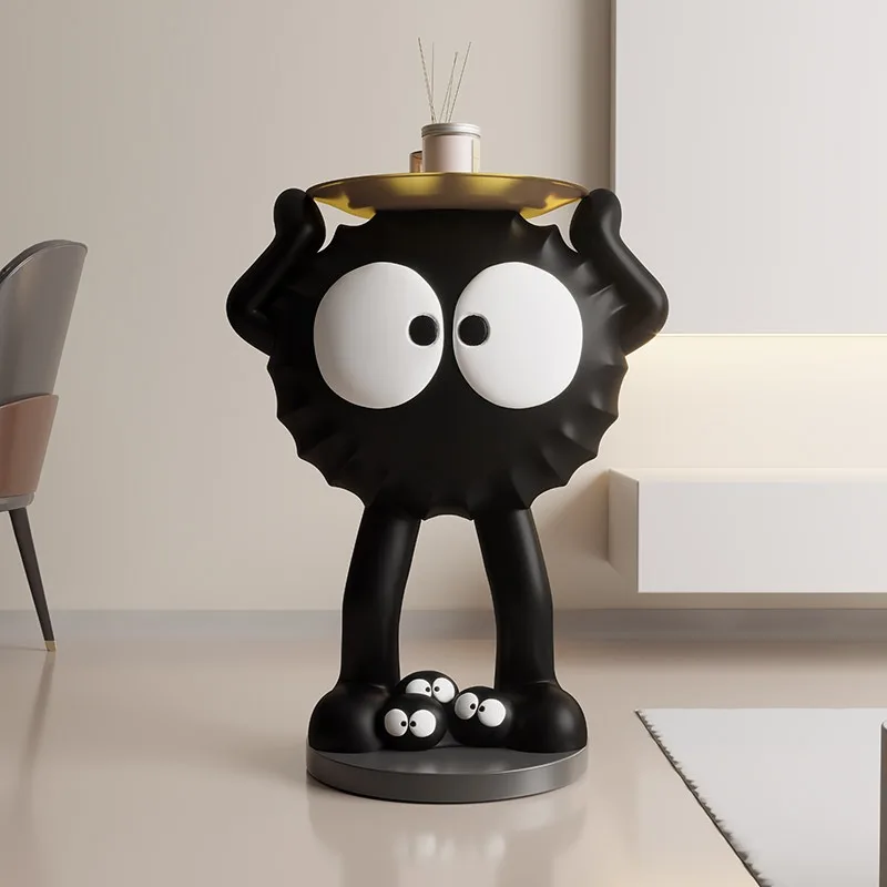 Cartoon Cute Creative Coal Ball Rack Living Room Furniture TV Cabinet Sofa Side Table Floor Large Home Decoration Ornaments