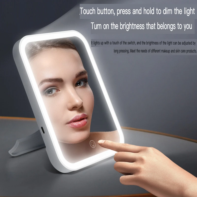 LED Makeup With Light Filling, Desktop Vanity Mirror, Female Folding, Internet Famous, Student Dormitory Beauty Small Mirror