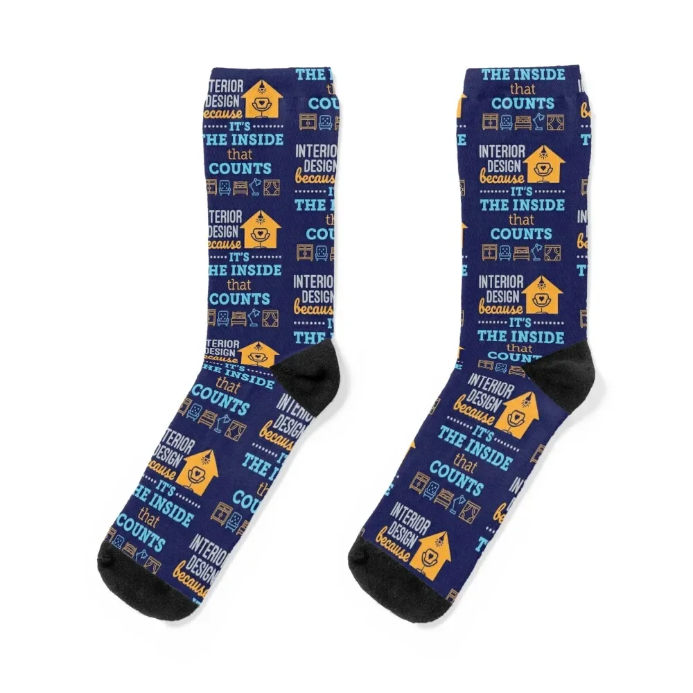 

Interior Design Designer Decorator It's the Inside That Counts Socks winter gifts Toe sports sheer kids Socks Women Men's
