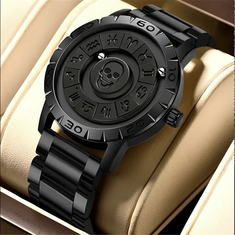 

Luxury Magnetic Suspension Dial Men Watches Fashion Stainless Steel Strap Man's Quartz Watch Reloj Hombre (Without Box)