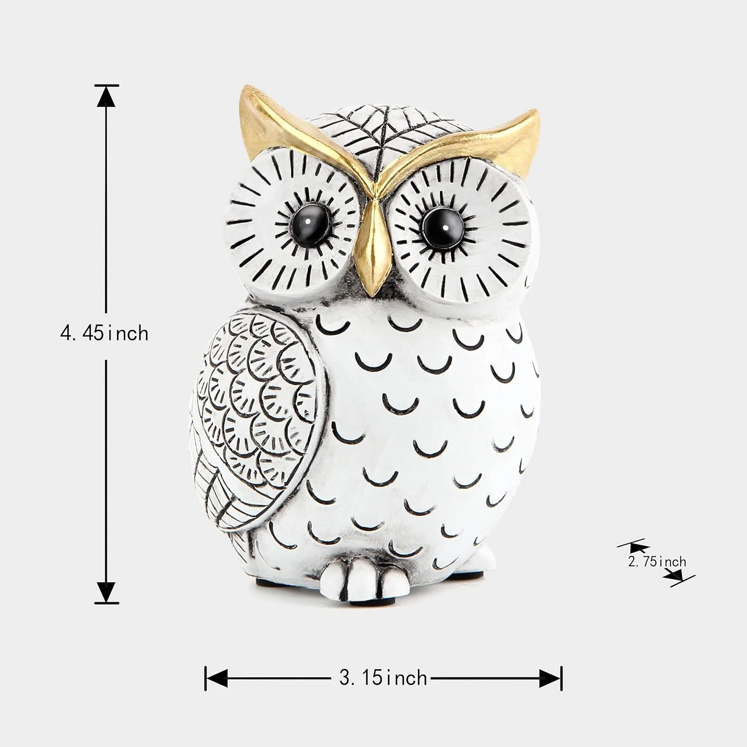 Owl Statue for  Decor Accents,Owl Decor for Bookshelf Bedroom Living Room Office Table Desk Mantle TV Stand  Decoration,Modern S
