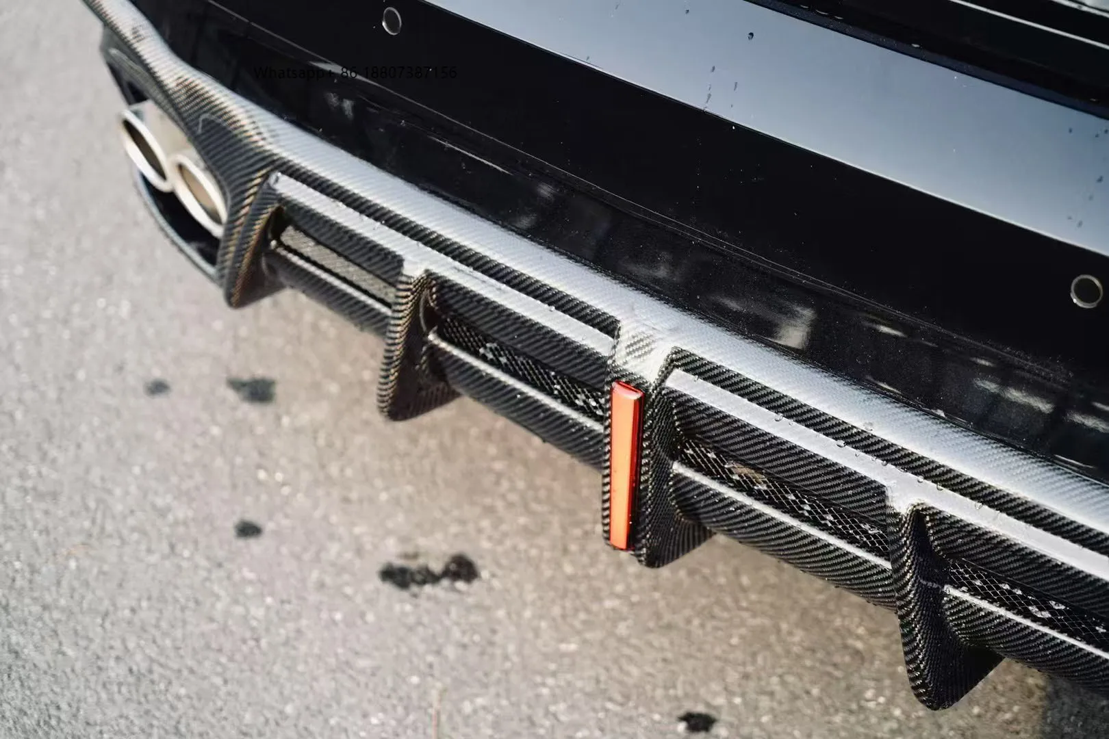 

Задний карбоновый спойлер (накладка) на выхлопную систему для Audi S4 B9.5, легкий, крепление на болтах, для бампера автомобиля