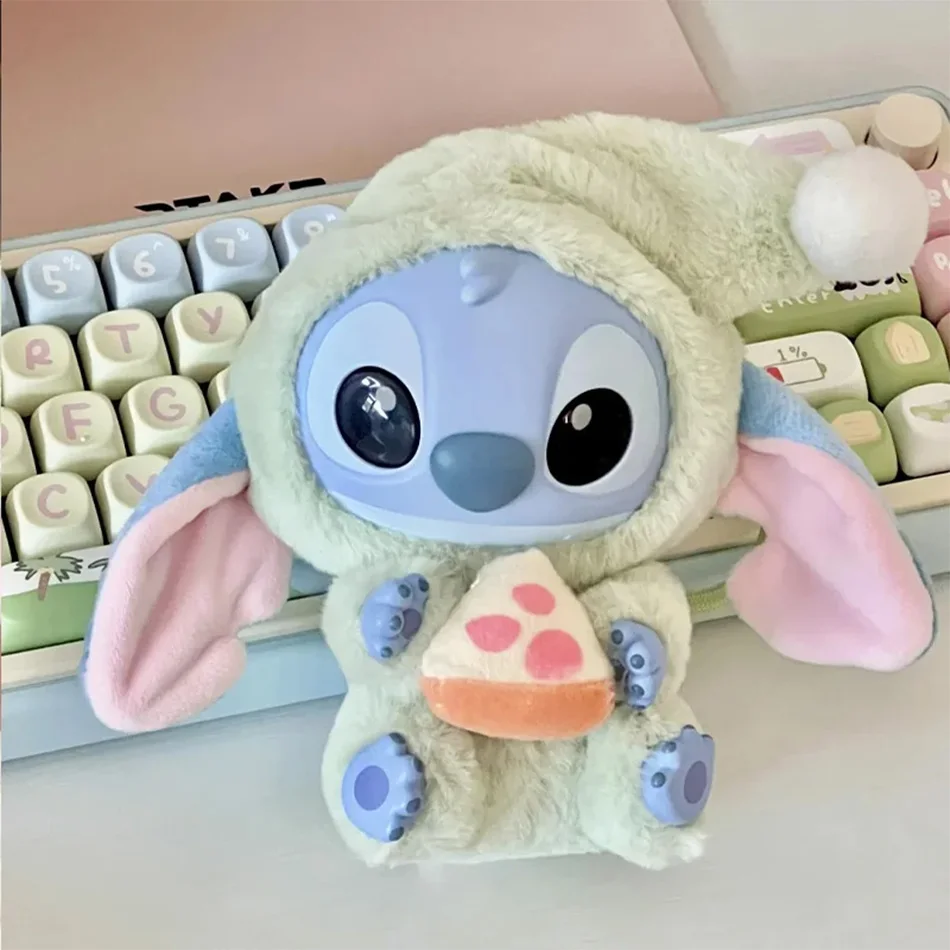 Disney stitch comer algo antes do sono série caixa cega brinquedos de pelúcia bonito boneca réplica caixa mistério saco pingente decoração presentes