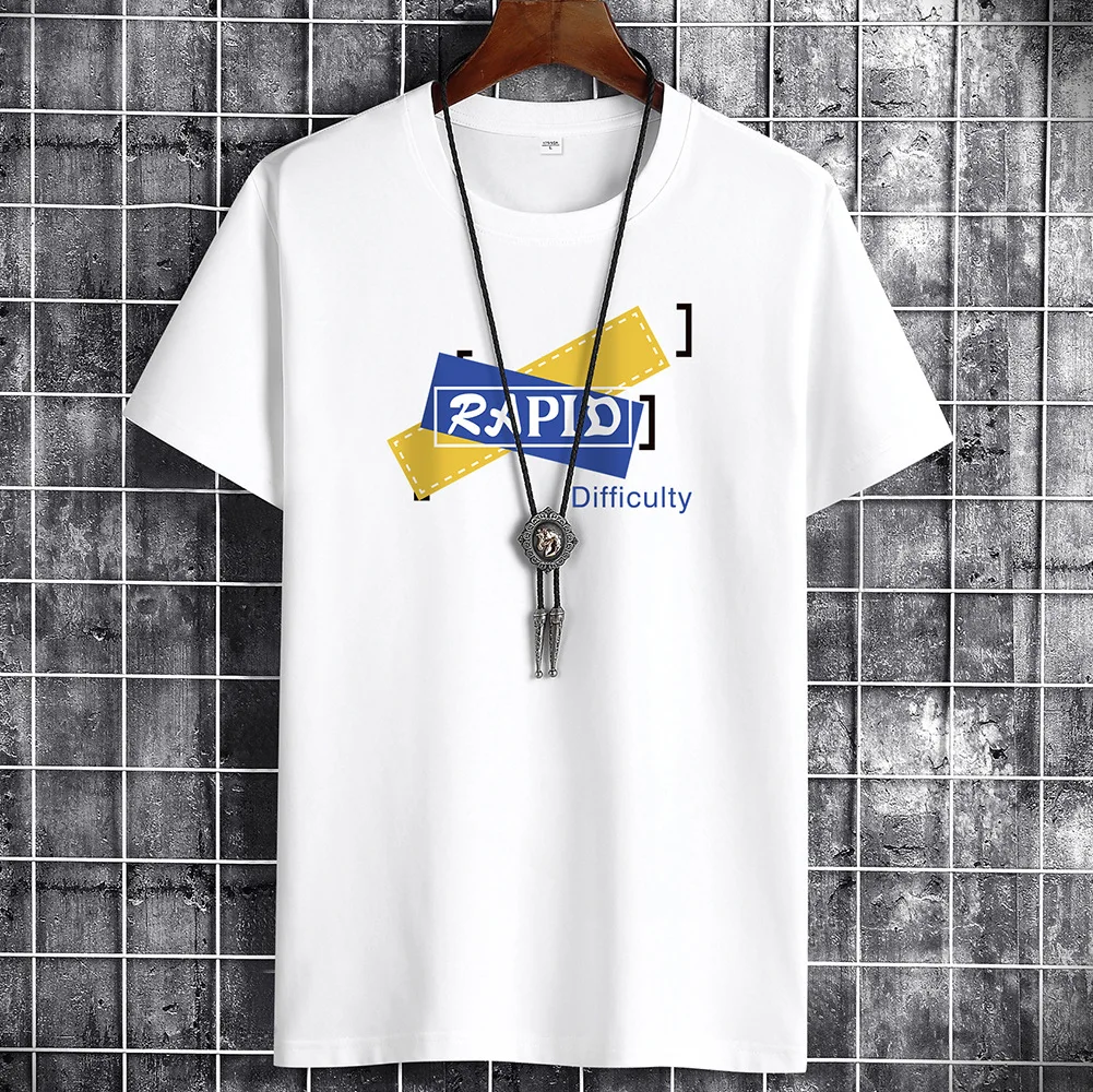 JFUNCY  Summer Oversized Men's Cotton T-Shirt Short Sleeve Customizable Hand-Painted Design Service